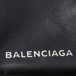 Balenciaga Black Leather Small Triangle Duffle Bag