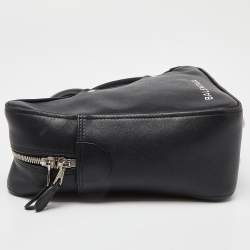 Balenciaga Black Leather Small Triangle Duffle Bag