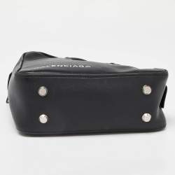 Balenciaga Black Leather Small Triangle Duffle Bag