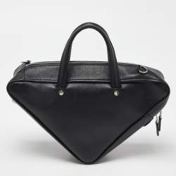 Balenciaga Black Leather Small Triangle Duffle Bag