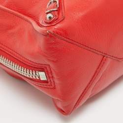 Pre Owned Balenciaga Red Leather Mini Papier A4 Tote