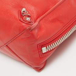 Pre Owned Balenciaga Red Leather Mini Papier A4 Tote