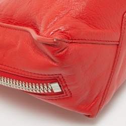 Pre Owned Balenciaga Red Leather Mini Papier A4 Tote