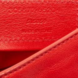 Pre Owned Balenciaga Red Leather Mini Papier A4 Tote