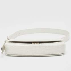 Balenciaga White Croc Embossed Leather Ghost Hobo