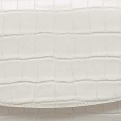Balenciaga White Croc Embossed Leather Ghost Hobo
