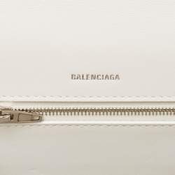 Balenciaga White Croc Embossed Leather Ghost Hobo