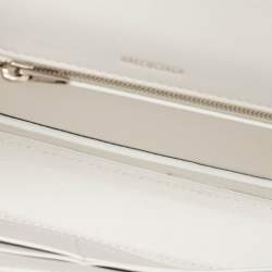 Balenciaga White Croc Embossed Leather Ghost Hobo