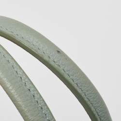 Pre Owned Balenciaga Light Green Leather Mini Papier A4 Tote