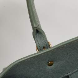 Pre Owned Balenciaga Light Green Leather Mini Papier A4 Tote