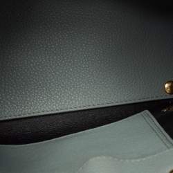 Pre Owned Balenciaga Light Green Leather Mini Papier A4 Tote