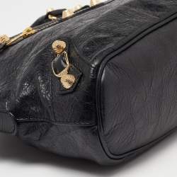 Pre Owned Balenciaga Black Leather RGH Bowler Bag