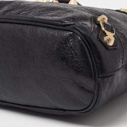 Pre Owned Balenciaga Black Leather RGH Bowler Bag