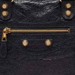 Pre Owned Balenciaga Black Leather RGH Bowler Bag