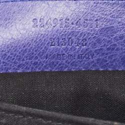 Pre Owned Balenciaga Purple Leather RH Envelope Clutch