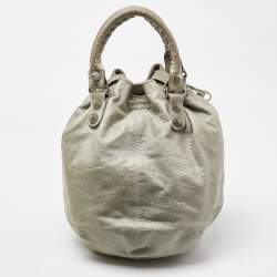 Balenciaga Argent Leather GSH Pompon Hobo