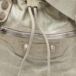 Balenciaga Argent Leather GSH Pompon Hobo