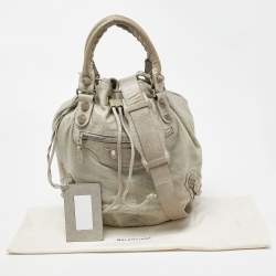 Balenciaga Argent Leather GSH Pompon Hobo