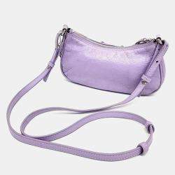 Balenciaga Purple Leather Mini Le Cagole Shoulder Bag