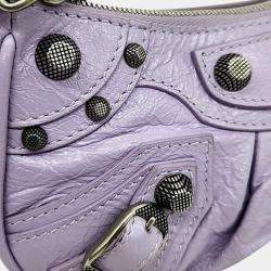 Balenciaga Purple Leather Mini Le Cagole Shoulder Bag