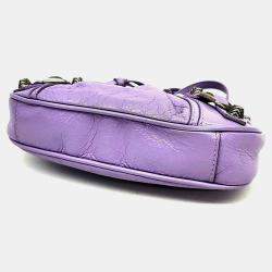 Balenciaga Purple Leather Mini Le Cagole Shoulder Bag