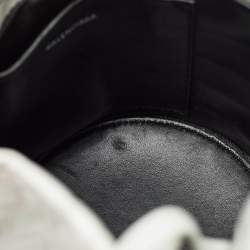 Pre Owned Balenciaga White Croc Embossed Leather XS Everyday Bucket Bag