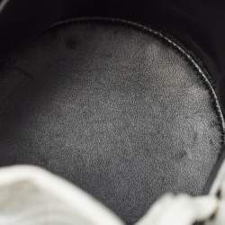 Pre Owned Balenciaga White Croc Embossed Leather XS Everyday Bucket Bag