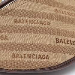 Balenciaga Beige/Brown Canvas and Leather Souvenir Belt Bag