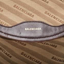 Balenciaga Beige/Brown Canvas and Leather Souvenir Belt Bag