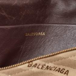 Balenciaga Beige/Brown Canvas and Leather Souvenir Belt Bag