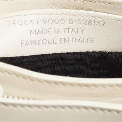 مملوكة مسبقًا Balenciaga Off White Leather Perforated Logo Pochette Bag