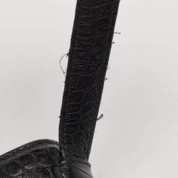 مملوكة مسبقًا Balenciaga Black Croc Embossed Leather Small Gossip Shoulder Bag