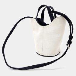 Balenciaga Ivory/Black Canvas XS Wave Tote Bag