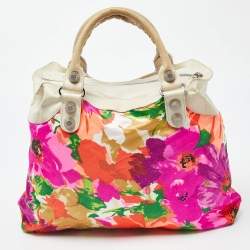 Pre Owned Balenciaga Multicolor Printed Nylon and Leather GSH Brief Bag