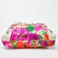 Pre Owned Balenciaga Multicolor Printed Nylon and Leather GSH Brief Bag