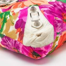 Pre Owned Balenciaga Multicolor Printed Nylon and Leather GSH Brief Bag