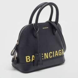 Balenciaga Navy Blue Leather Small Ville Bag