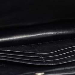 Pre Owned Balenciaga Black Croc Embossed Leather Ville Chain Clutch