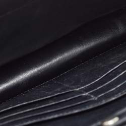 Pre Owned Balenciaga Black Croc Embossed Leather Ville Chain Clutch