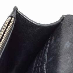 Pre Owned Balenciaga Black Croc Embossed Leather Ville Chain Clutch