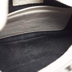 Pre Owned Balenciaga White Croc Embossed Leather Mini Le Cagole Shoulder Bag