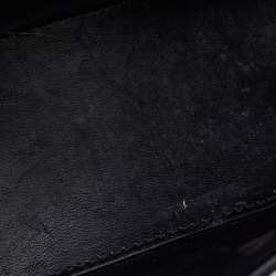 Pre Owned Balenciaga Black Croc Embossed Leather XS Hourglass Top Handle Bag