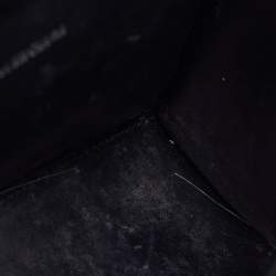 Pre Owned Balenciaga Black Croc Embossed Leather XS Hourglass Top Handle Bag