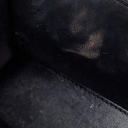 Pre Owned Balenciaga Black Croc Embossed Leather XS Hourglass Top Handle Bag