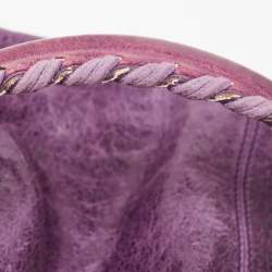 Pre Owned Balenciaga Purple Leather RTT GSH Bag