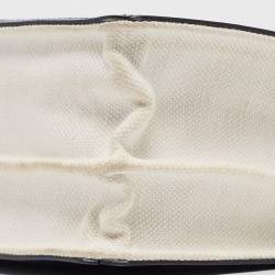 Pre Owned Balenciaga Blue/Off White Canvas and Leather Pochette Shoulder Bag