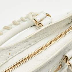 مملوكة مسبقًا Balenciaga White Leather Nano Classic City Tote