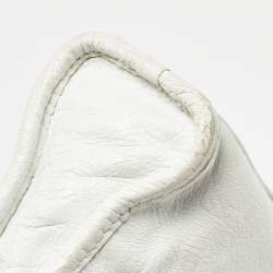 مملوكة مسبقًا Balenciaga White Leather Nano Classic City Tote