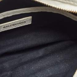 مملوكة مسبقًا Balenciaga White Leather Nano Classic City Tote