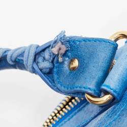 مملوكة مسبقًا Balenciaga Blue Leather GGH Motorcycle City Bag